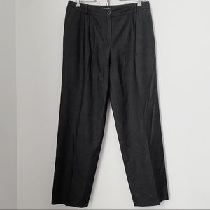 Chanel RTW 100% Gray Wool Pleated Trousers Pants 44 10 12 France